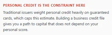 Personal Credit Warning
